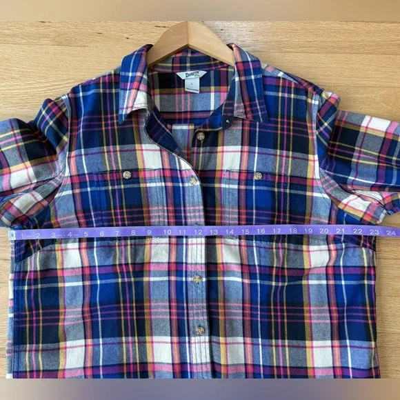 Duluth Trading Co Button Up Plaid Flannel Shirt Size Large Excellent Condition - Picture 9 of 9